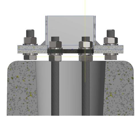 Adapterplate / overgang for rørfundament Ø140mm til C/C 160 mm